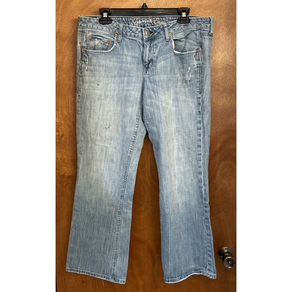 American Eagle True Boot Bootcut Mid Rise Denim Jeans Blue Women's Size 14 36"